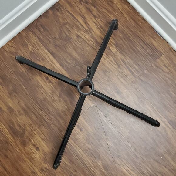 Vintage Metal Christmas Tree Base Metal Stand Black 1.25" Opening Collapsible - Picture 3 of 6